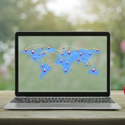 photo of a map on a computer representing telling google where you're located. Learn more SEO tips from an SEO specialist at Simplified SEO Consulting