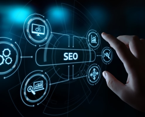 Digital map connecting factors of SEO.