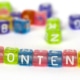 Image of colorful beads spelling "content." This image represents how you can work with an SEO services consultant for your private practice website to learn more about content as it relates to SEO.