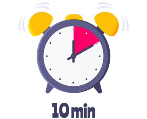 clock with a ten minute timer representing having only ten minutes to work on SEO for counselors. Learn more from an SEO specialist with Simplified SEO Consulting