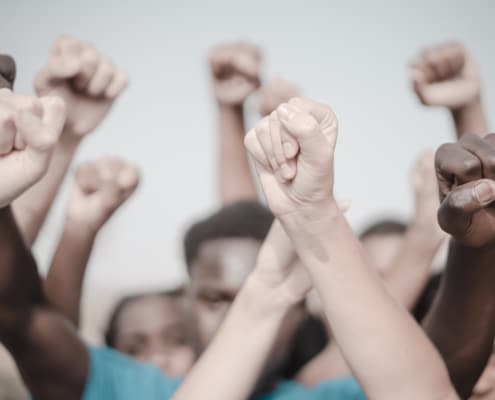 Hands up for a social movement. 65201