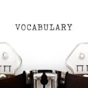 A typewriter typing the word vocabulary. Learning SEO vocab can be a fun journey! Schedule a consultation with our SEO specialists today!