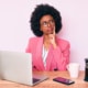 Shows a therapist wondering what an SEO agency does. Represents how private practice seo can be enhanced with search engine optimization for counselors.