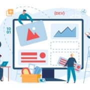 A cartoon group of people work on different parts of their website. Want to learn how to create an effective online therapy website? Our team of SEO specialists can help you learn how to use SEO tools for your benefit!