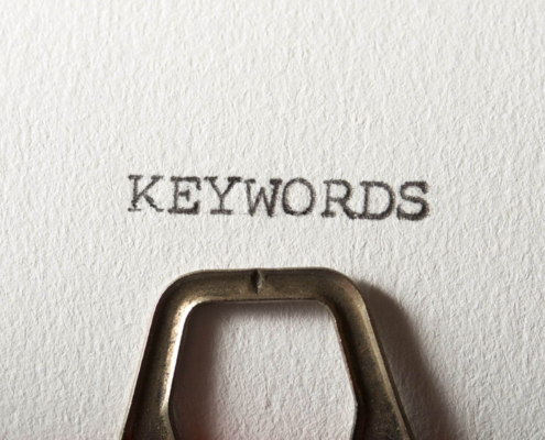 Shows the word "keywords" that can be used for private practice SEO. Represents how important they are to seo for mental health.