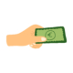 An illustration of an individual handing over a dollar bill. Representing how much money you should spend on SEO. To learn more about SEO, reach out to us today.