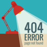 Illustration of a lamp shining down on the words "404 error page not found". If you are looking to fix broken links on your site, find support with skilled seo specialists at Simplified SEO Consulting.