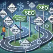 A road lined with signs that reflect all the current SEO trends in the United States.